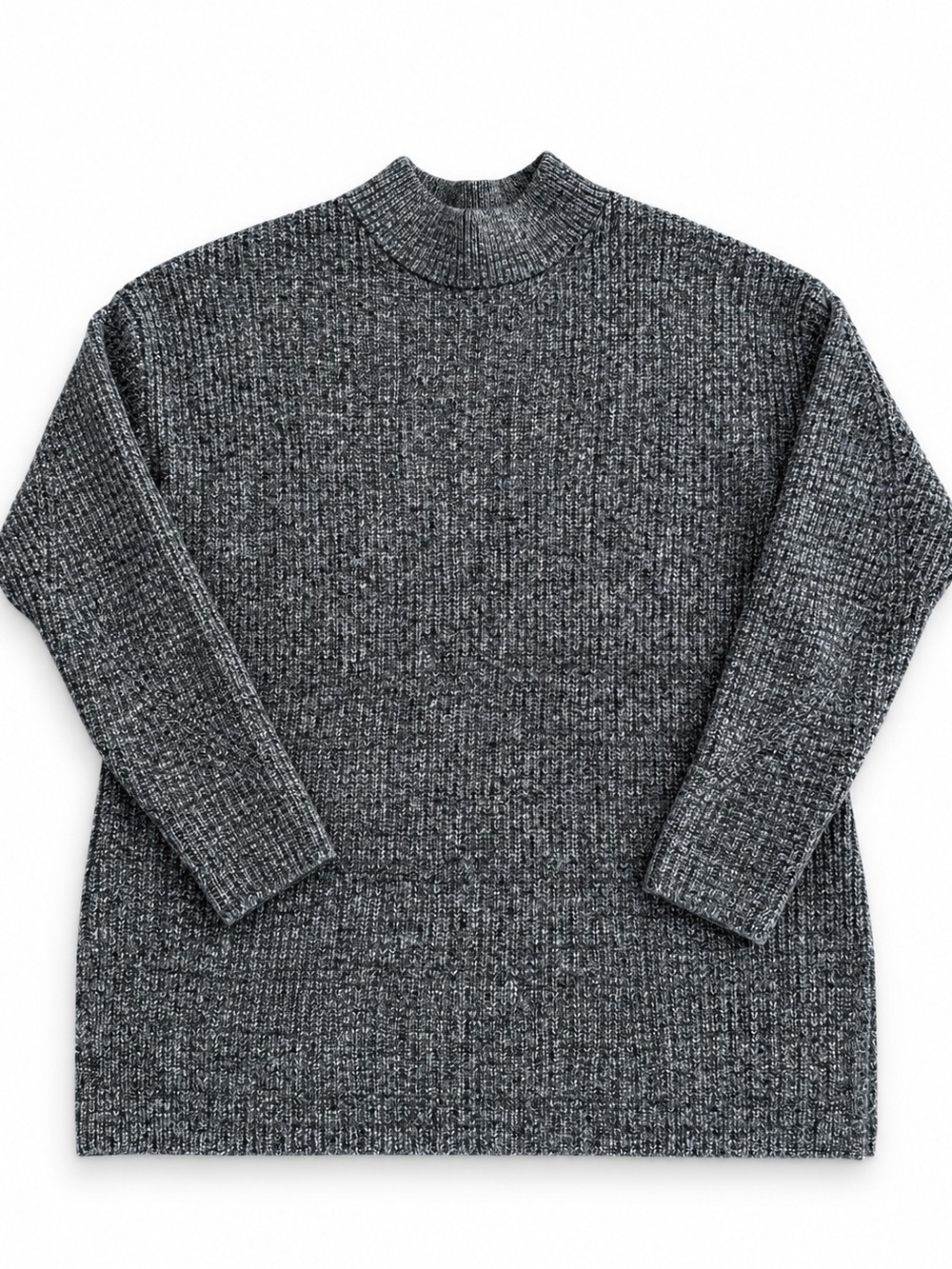 Old Navy Women’s Size L Charcoal Gray Mock Neck Ribbed Knit Sweater